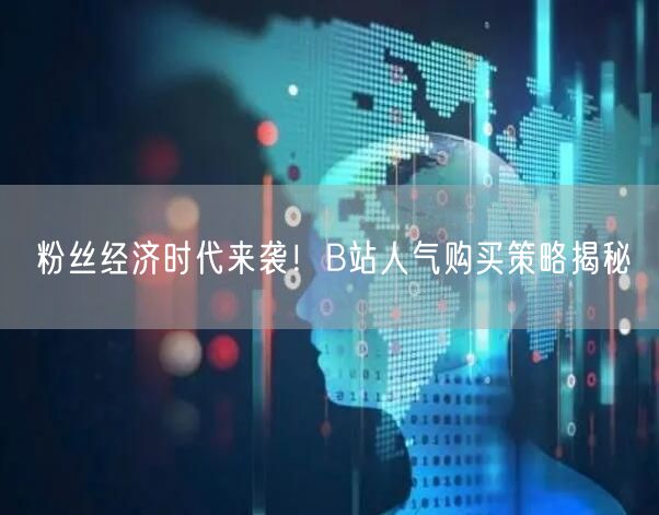 粉丝经济时代来袭！B站人气购买策略揭秘