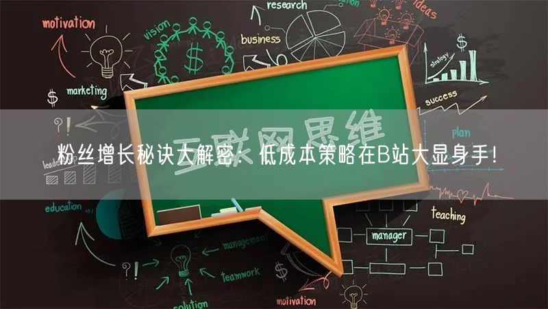 粉丝增长秘诀大解密：低成本策略在B站大显身手！