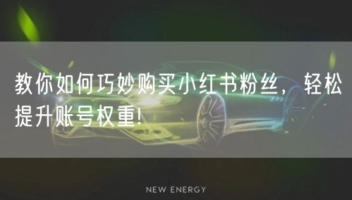 教你如何巧妙购买小红书粉丝，轻松提升账号权重!