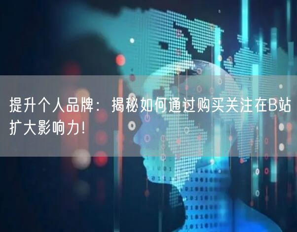 提升个人品牌：揭秘如何通过购买关注在B站扩大影响力！