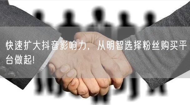 快速扩大抖音影响力，从明智选择粉丝购买平台做起!