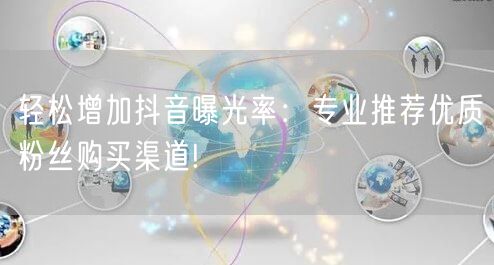 轻松增加抖音曝光率：专业推荐优质粉丝购买渠道!