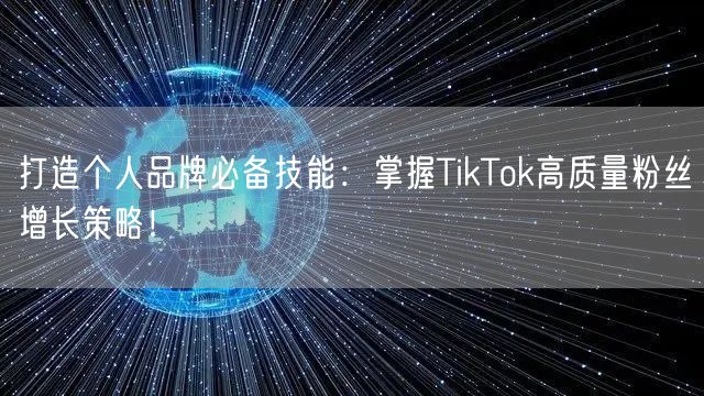 打造个人品牌必备技能：掌握TikTok高质量粉丝增长策略！