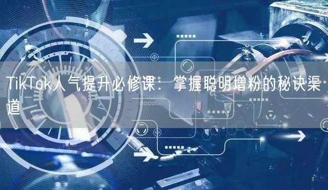 TikTok人气提升必修课：掌握聪明增粉的秘诀渠道