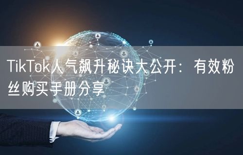 TikTok人气飙升秘诀大公开：有效粉丝购买手册分享