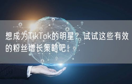 想成为TikTok的明星？试试这些有效的粉丝增长策略吧！