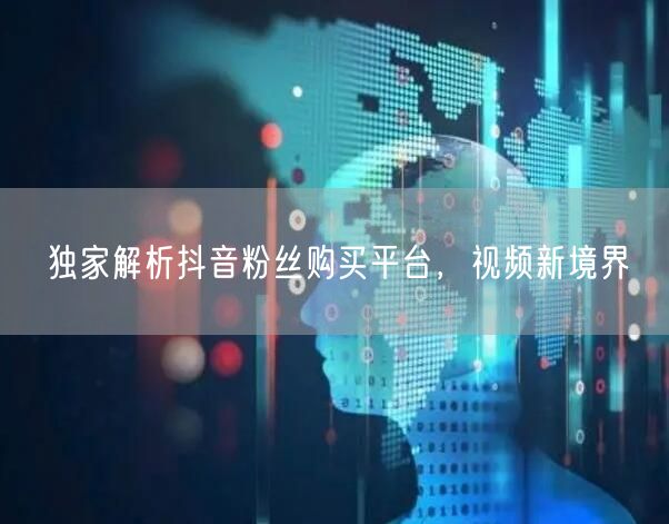 独家解析抖音粉丝购买平台，视频新境界