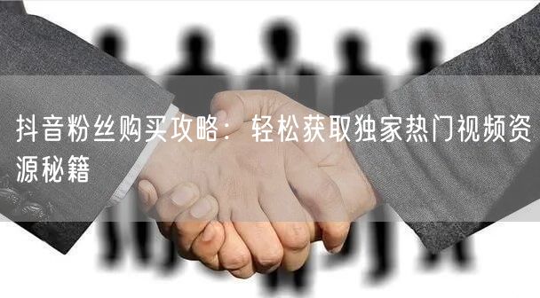 抖音粉丝购买攻略：轻松获取独家热门视频资源秘籍