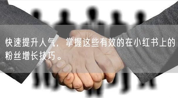 快速提升人气，掌握这些有效的在小红书上的粉丝增长技巧。