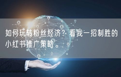 如何玩转粉丝经济？看我一招制胜的小红书推广策略。