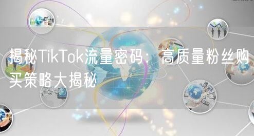 揭秘TikTok流量密码：高质量粉丝购买策略大揭秘