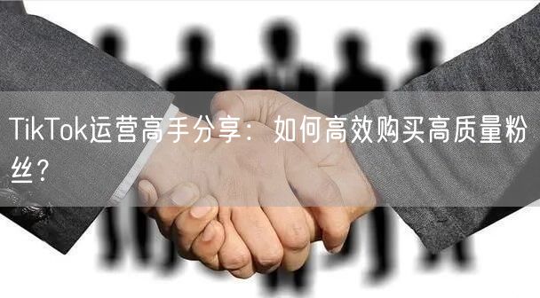 TikTok运营高手分享：如何高效购买高质量粉丝？