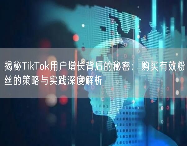 揭秘TikTok用户增长背后的秘密：购买有效粉丝的策略与实践深度解析