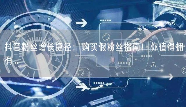 抖音粉丝增长捷径：购买假粉丝指南！你值得拥有。