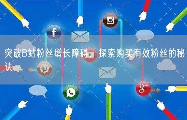 突破B站粉丝增长障碍，探索购买有效粉丝的秘诀