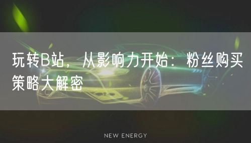 玩转B站，从影响力开始：粉丝购买策略大解密
