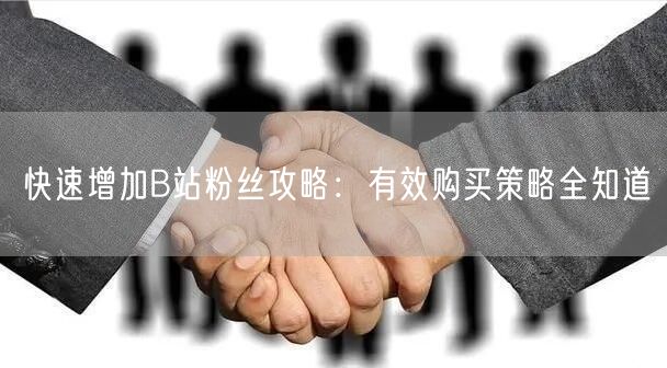 快速增加B站粉丝攻略：有效购买策略全知道