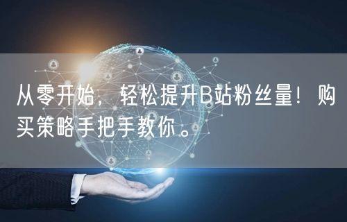 从零开始，轻松提升B站粉丝量！购买策略手把手教你。