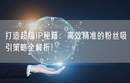 打造超级IP秘籍：高效精准的粉丝吸引策略全解析！