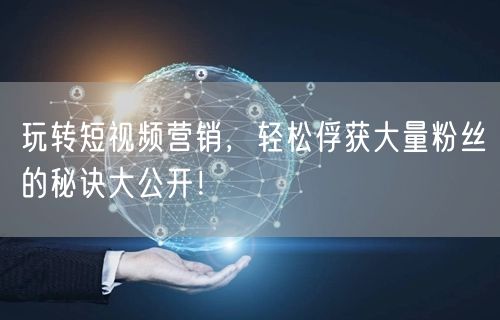 玩转短视频营销，轻松俘获大量粉丝的秘诀大公开！