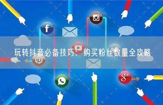 玩转抖音必备技巧：购买粉丝数量全攻略