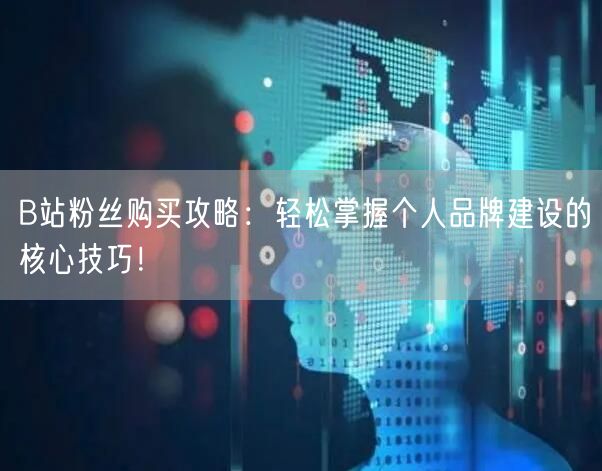 B站粉丝购买攻略：轻松掌握个人品牌建设的核心技巧！