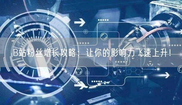 B站粉丝增长攻略：让你的影响力飞速上升！