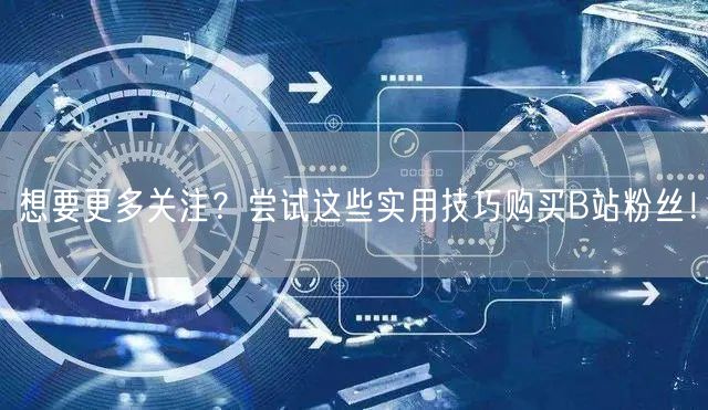 想要更多关注？尝试这些实用技巧购买B站粉丝！
