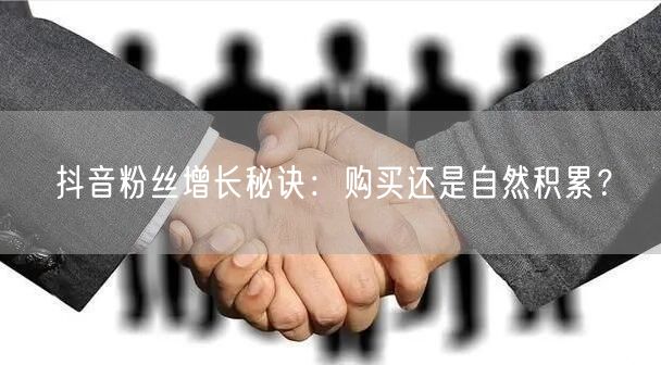 抖音粉丝增长秘诀：购买还是自然积累？