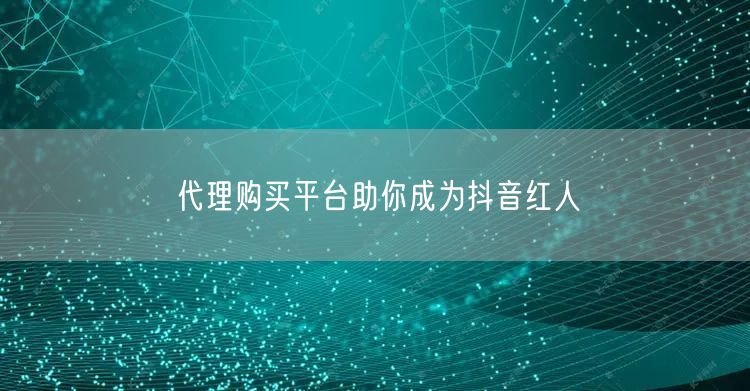 代理购买平台助你成为抖音红人