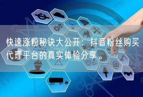快速涨粉秘诀大公开：抖音粉丝购买代理平台的真实体验分享。