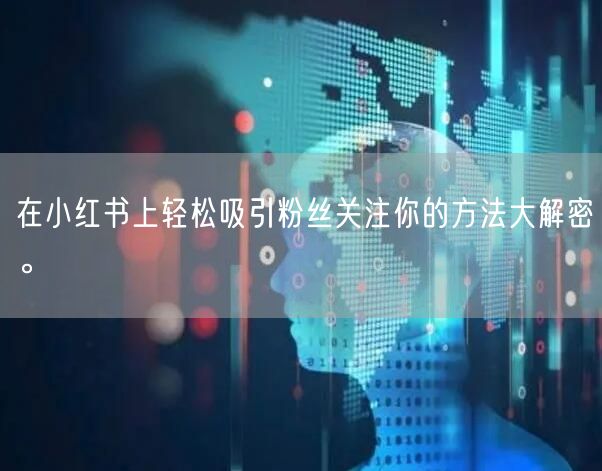 在小红书上轻松吸引粉丝关注你的方法大解密。