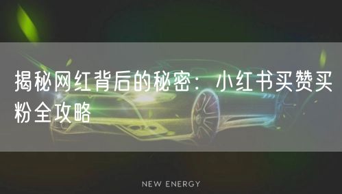 揭秘网红背后的秘密：小红书买赞买粉全攻略