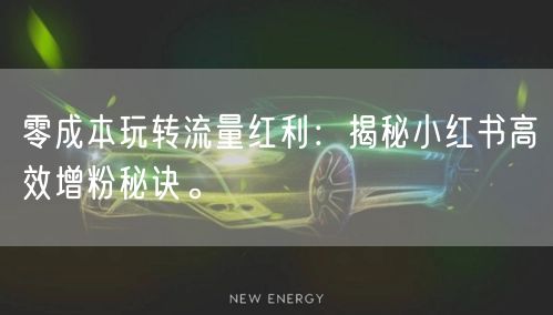 零成本玩转流量红利：揭秘小红书高效增粉秘诀。