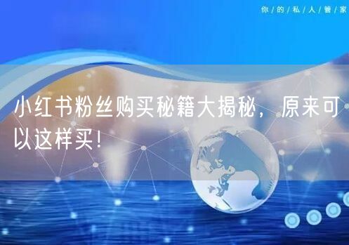 小红书粉丝购买秘籍大揭秘，原来可以这样买！