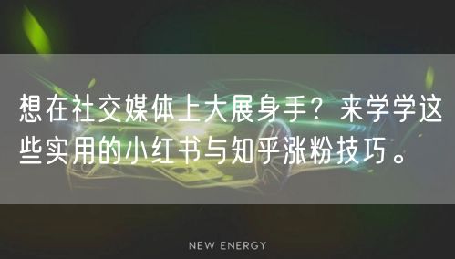 想在社交媒体上大展身手？来学学这些实用的小红书与知乎涨粉技巧。