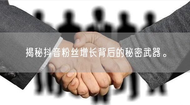 揭秘抖音粉丝增长背后的秘密武器。